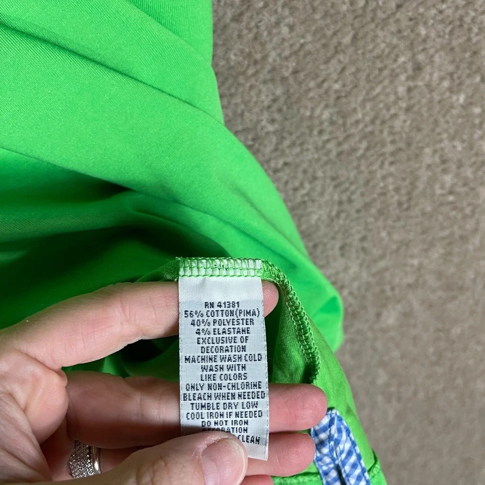 Polo Ralph Lauren Polo Golf Shirt Men's XL Green Tailored Fit Stretch Rugby Knit